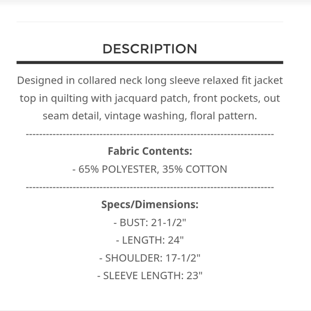 POL- Wash Floral Patchwork Jacket – Effortless B - Picture 6 of 11